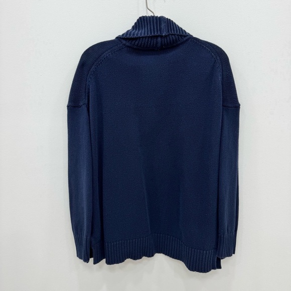 J. Crew Rib Front Knit Open Cardigan Blue Sz XS 100% cotton beach sweater - Picture 2 of 4